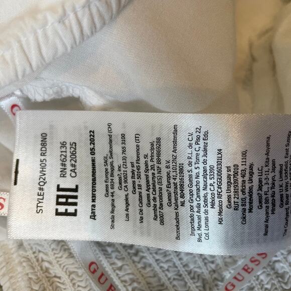 Guess large knot front balloon puff sleeve crop top blouse TLS1 2862 - Picture 4 of 9